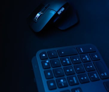 Image of a mouse and keypad. 