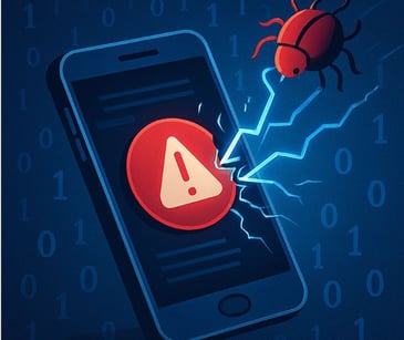 virus bug on smartphone