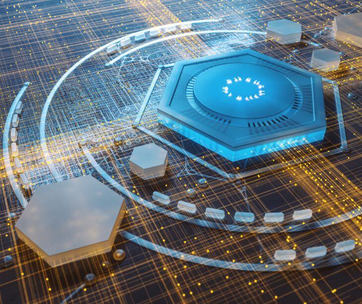 digital concept of quantum computing