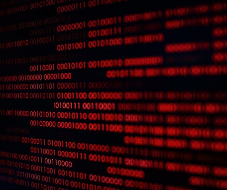 red code lines on a computer screen