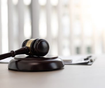 law gavel on desk