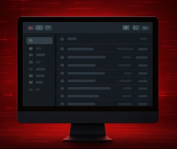 computer screen with red background