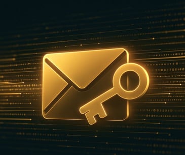 digital email icon with key