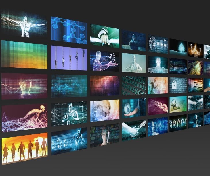 floating media screens