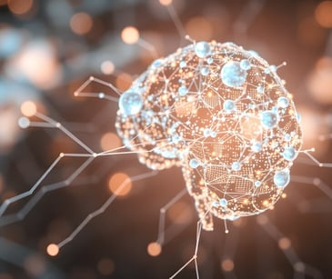 Image of a brain that looks electric. 