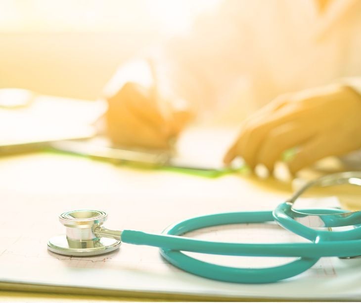 stethoscope on desk