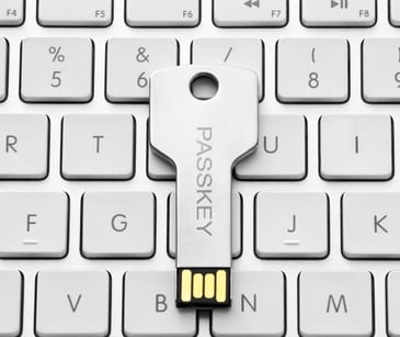 passkey on computer keyboard