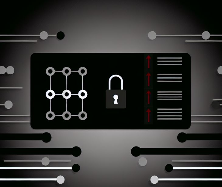 cyber lock icon on black background