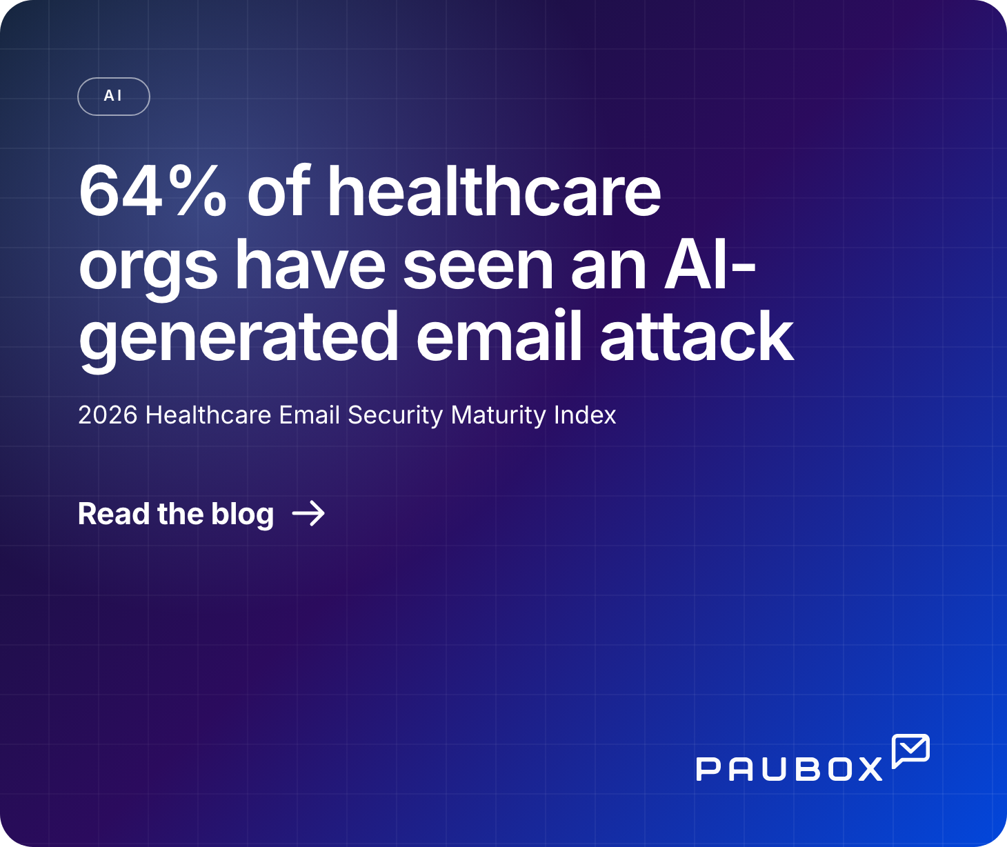 Healthcare email attacks are now AI-driven. 64% of organizations have already seen one.