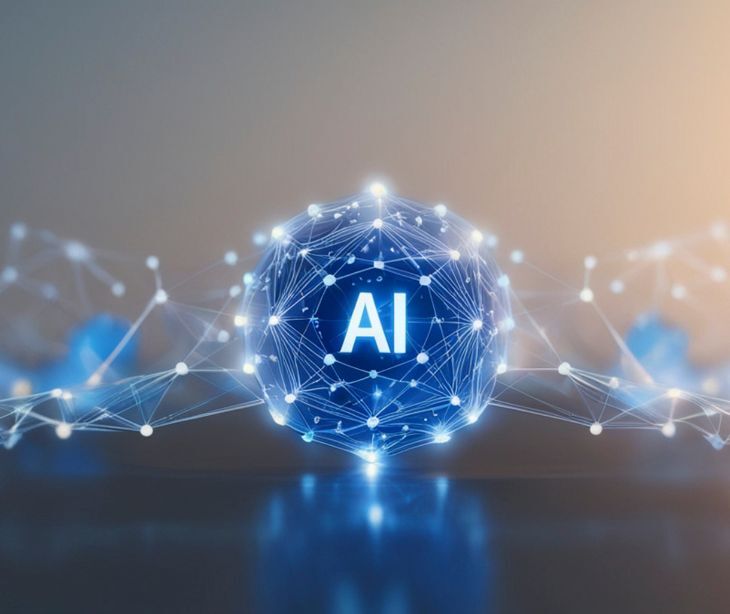 Image of a ball of light that says "AI."