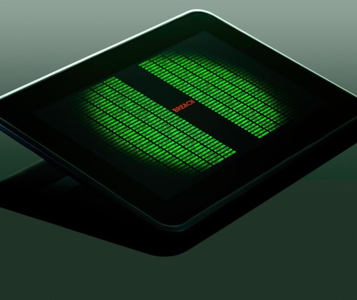 Image of code on a tablet. 