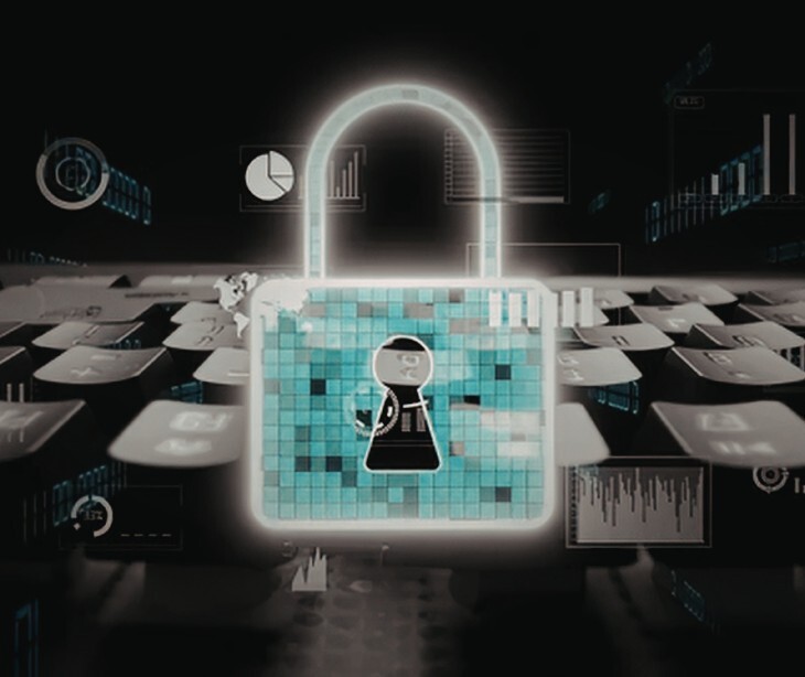 digital lock over keyboard