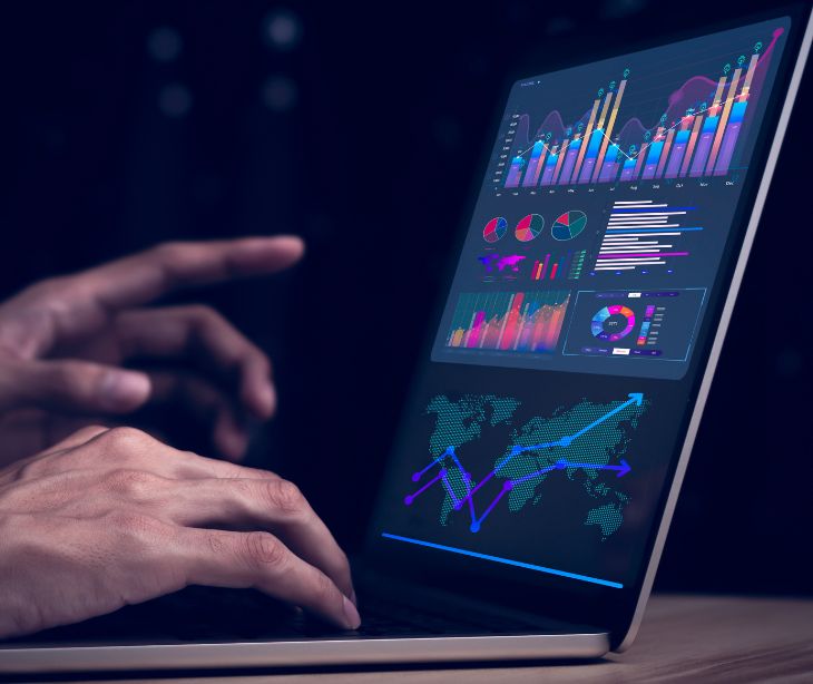 metrics on laptop screen