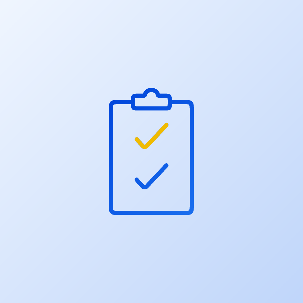 Clipboard with two checkmarks on the page