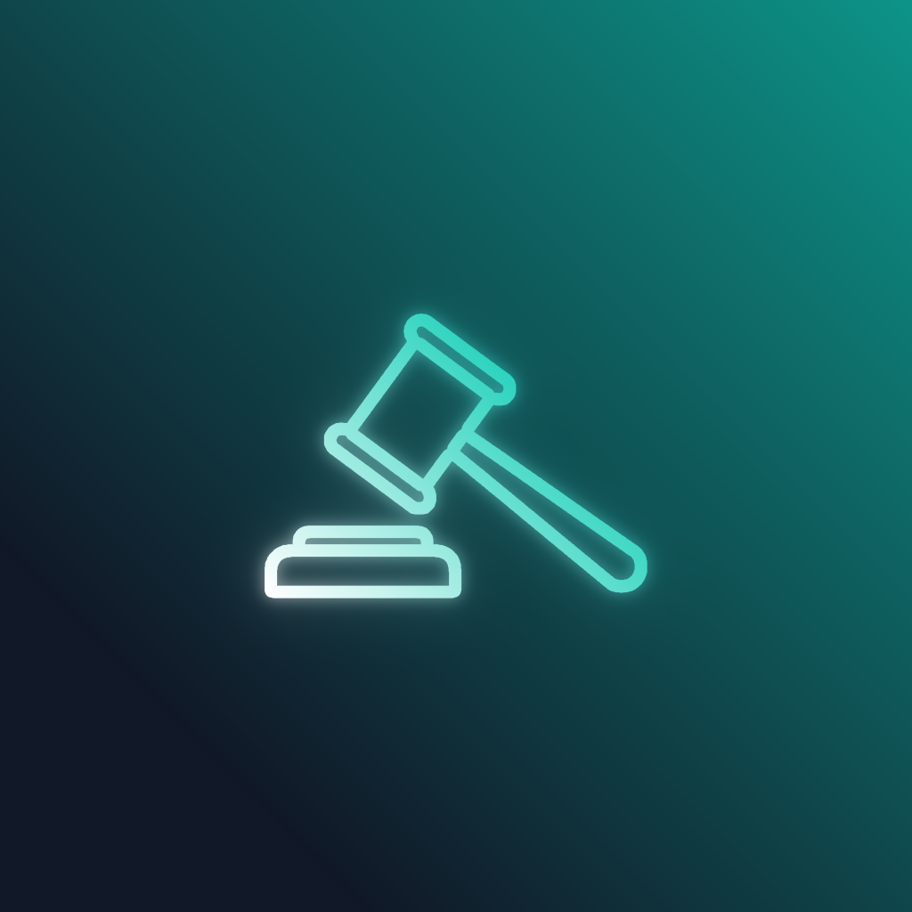 Single large judge's gavel