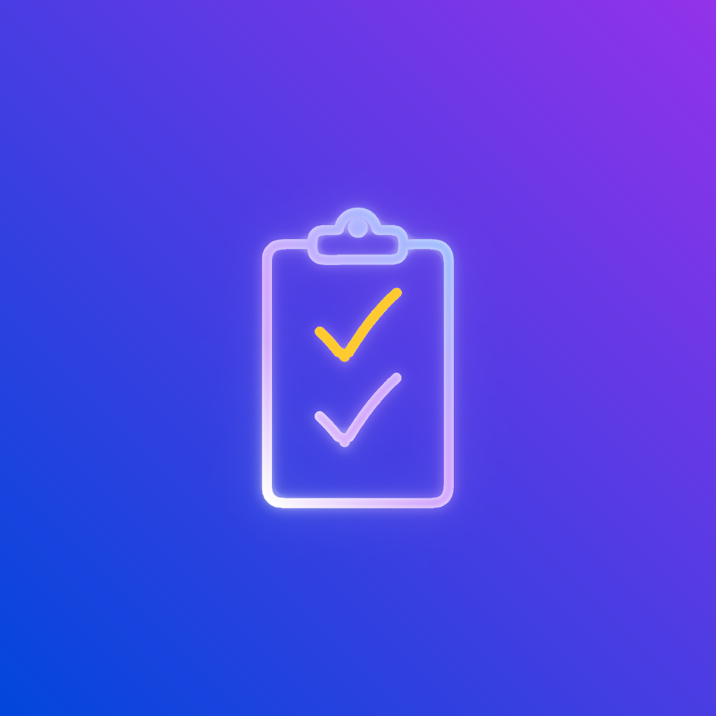 Clipboard with two checkmarks on its page