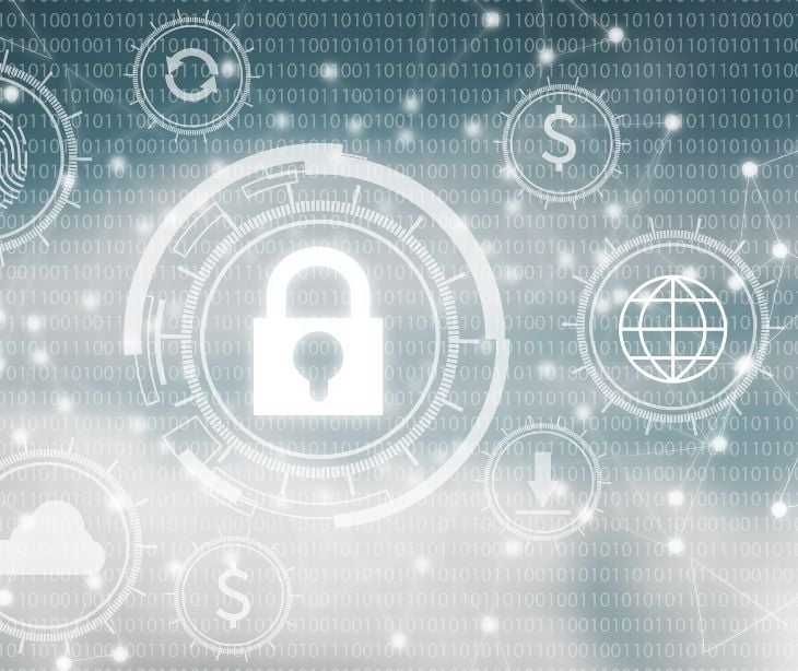 floating digital security icons