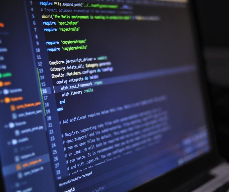Image of code on a computer screen to represent software.