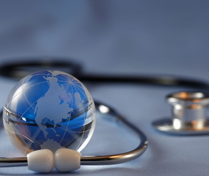 stethoscope with globe