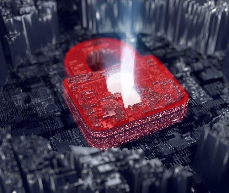 red digtal lock