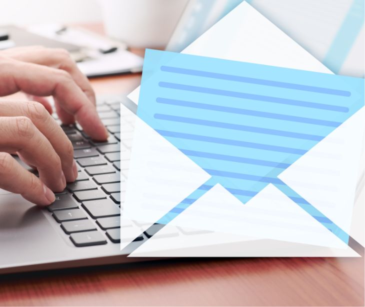email icon and keyboard