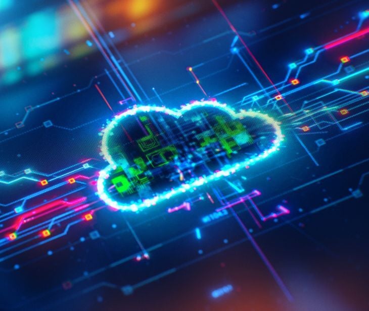 Image of a computer chip that looks like a cloud. 