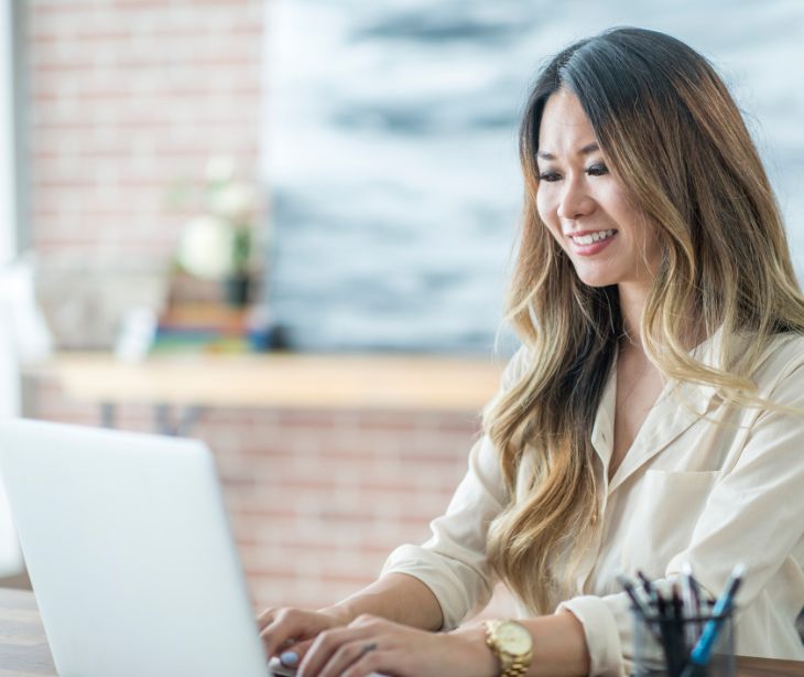 female professional at computer