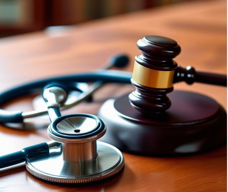 stethoscope on law gavel