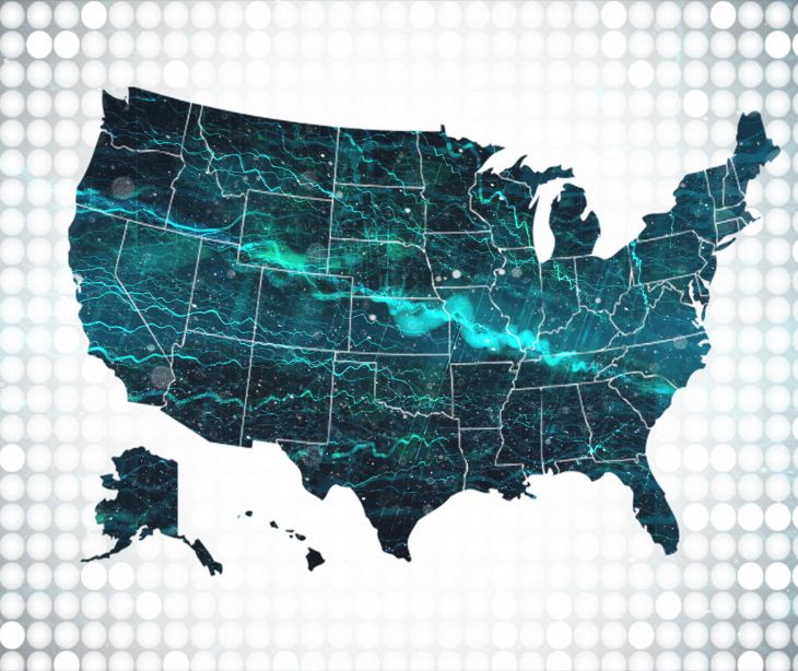 digital concept of US map