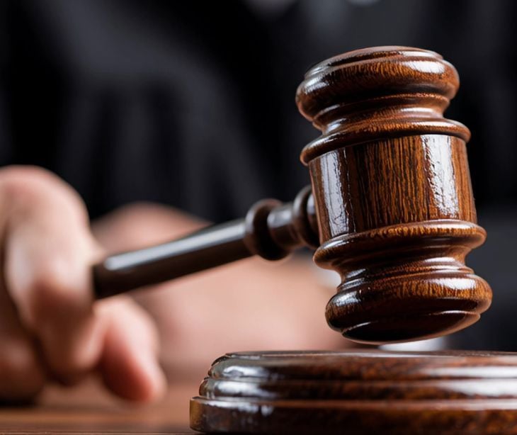 Image of someone striking a gavel. 