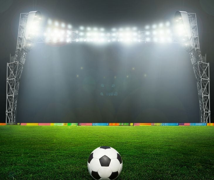 soccer ball in stadium