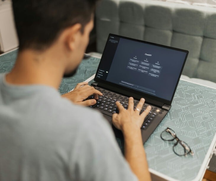 Image of someone using ChatGPT. 