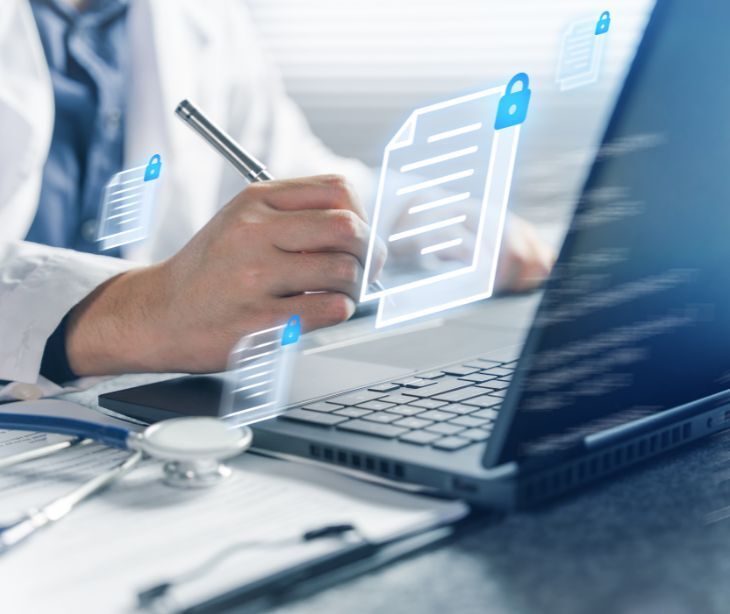 Image of someone on a computer. 