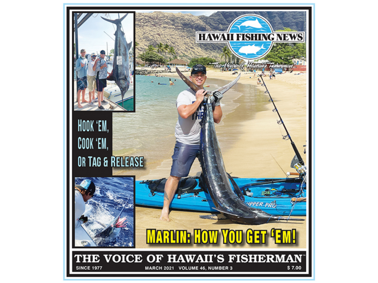 Hoala Greevy: 120 pound blue marlin off a kayak, Hawaii Fishing News - March 2021