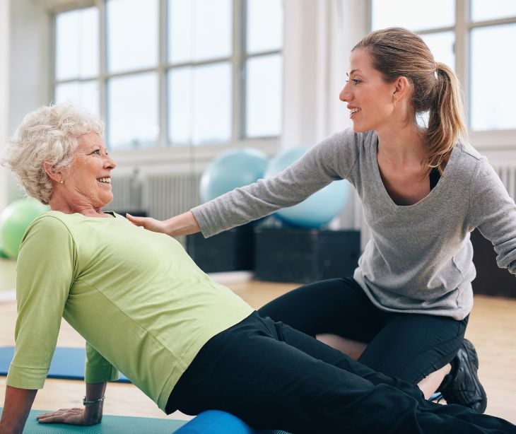 physical therapist with patient