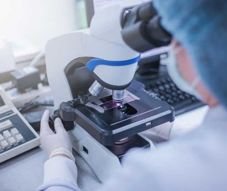 microscope in research lab