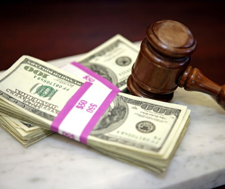 money and law gavel
