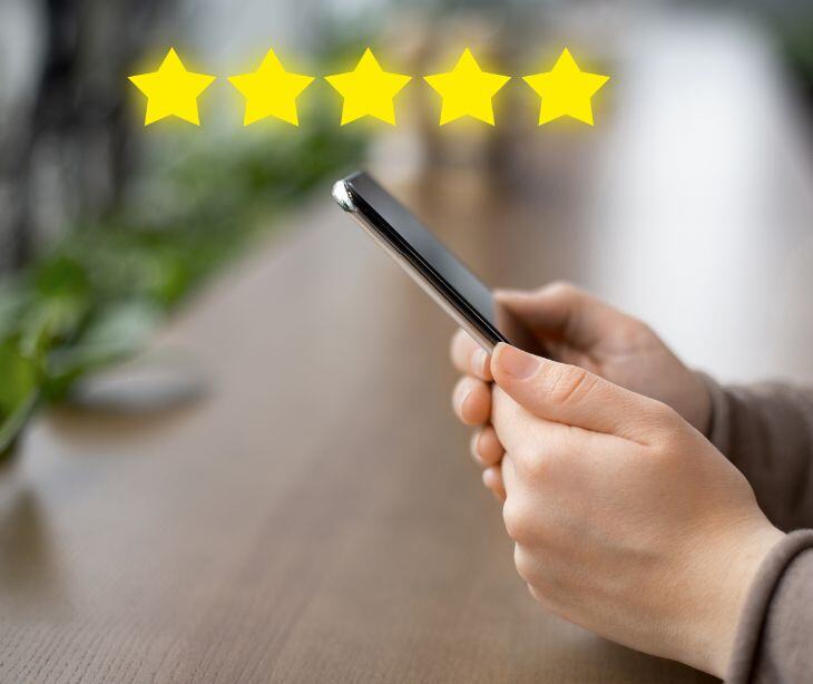 stars above a smartphone