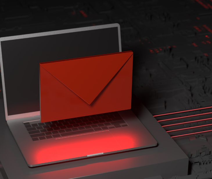 red envelope on a computer