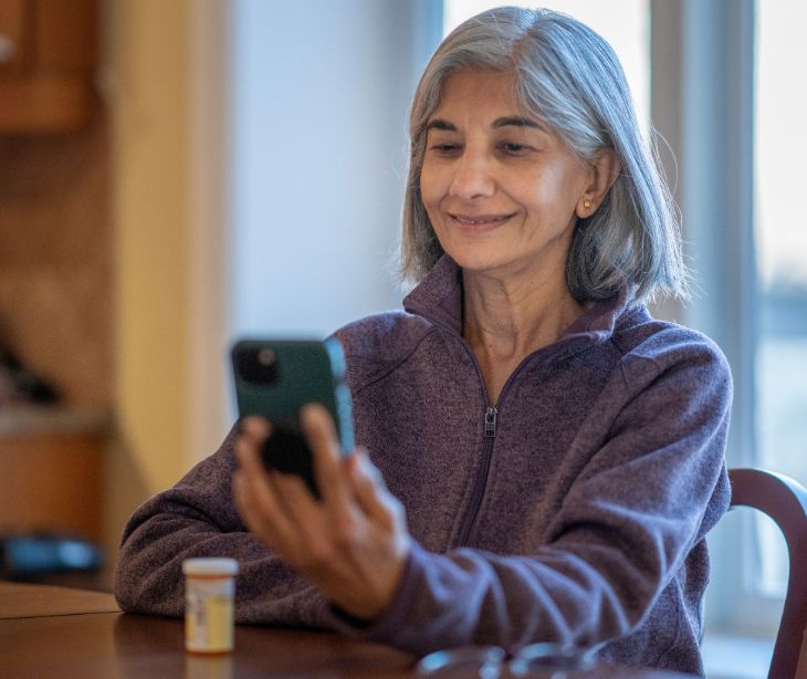patient using telehealth on smartphone