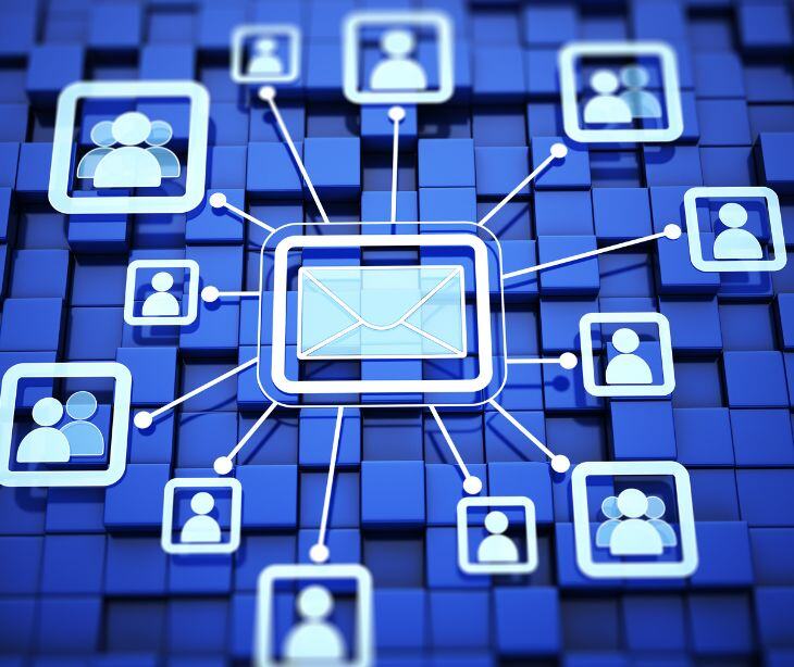 people icons with email icon
