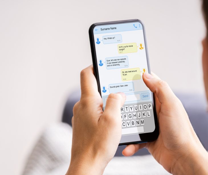 smartphone screen text messages