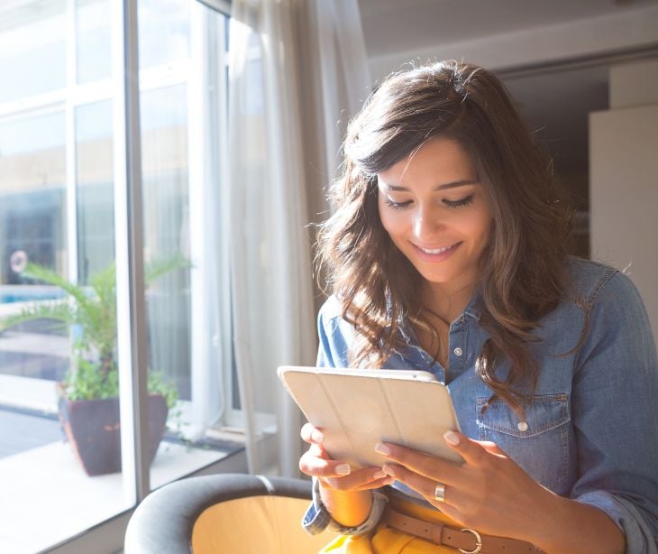 woman using a tablet