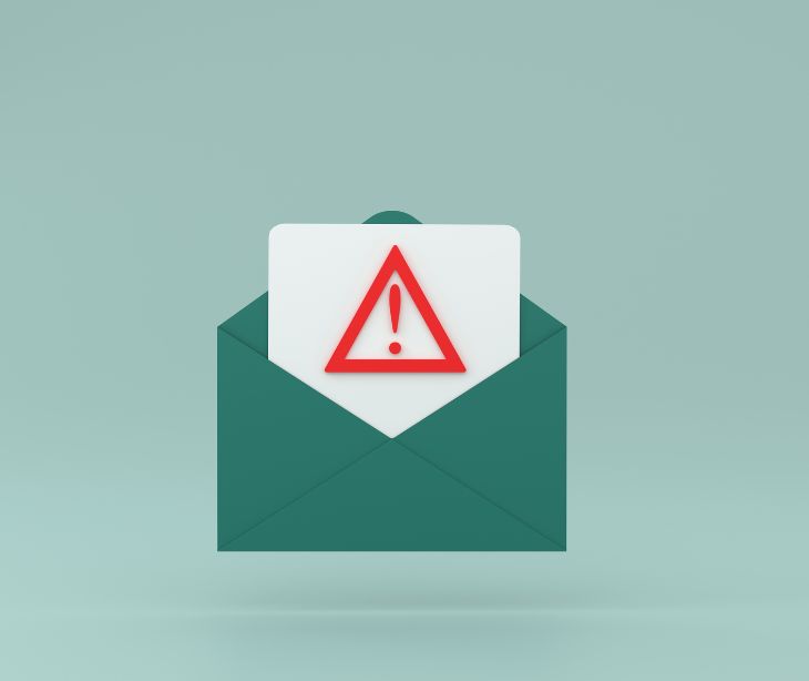 email envelope with caution symbol