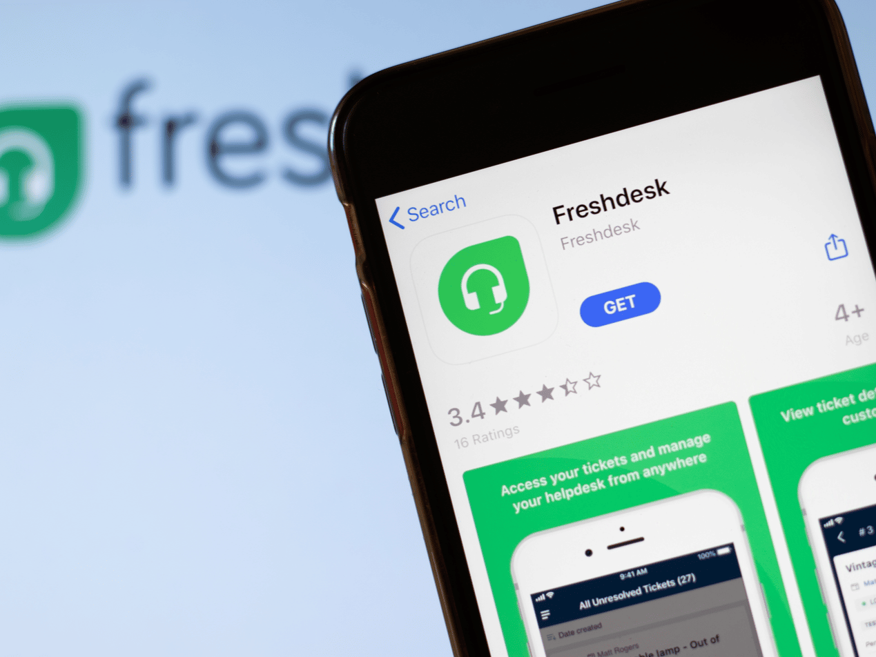 Freshdesk app in the appstore on a smartphone