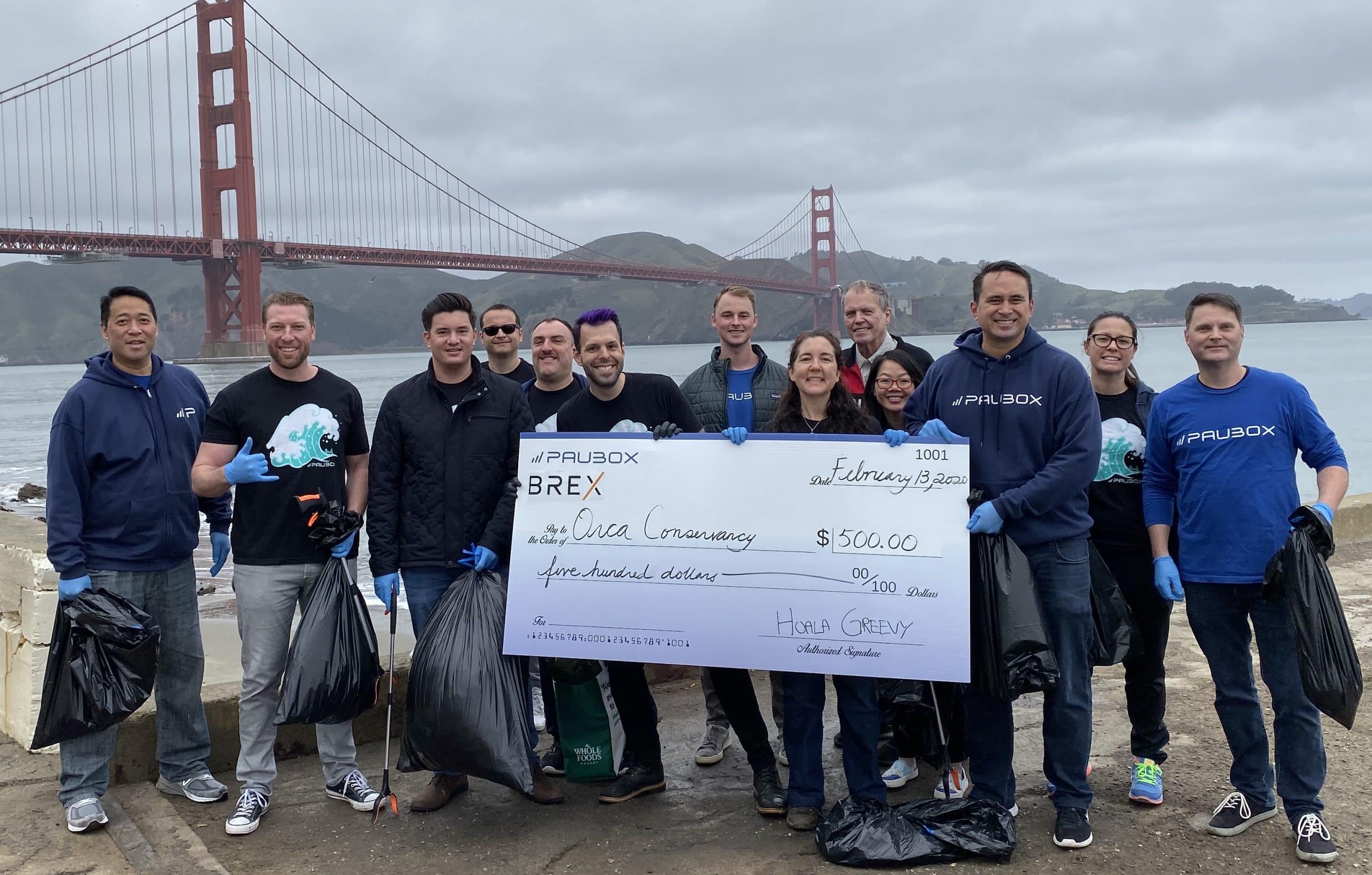 Paubox community service: Trash pick up at Crissy Field