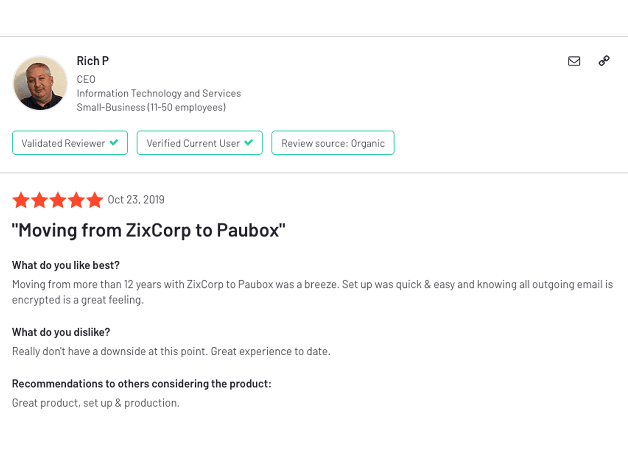 Moving from ZixCorp to Paubox