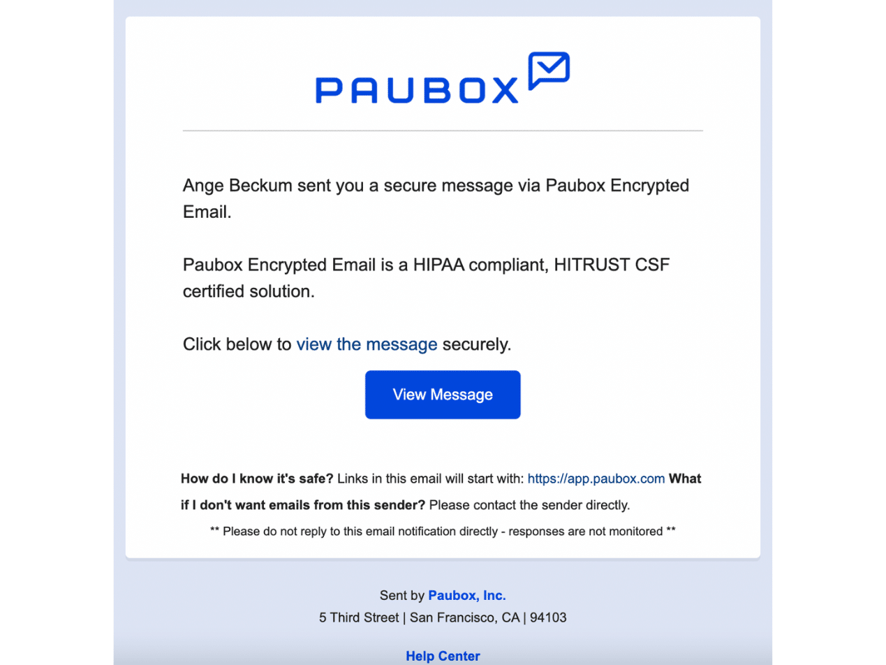 Paubox Secure Message Center explained