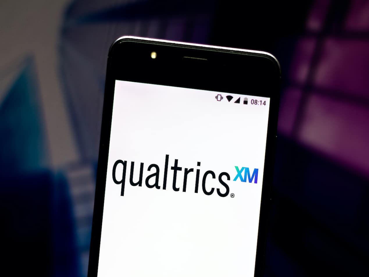 Qualtrics logo on smartphone