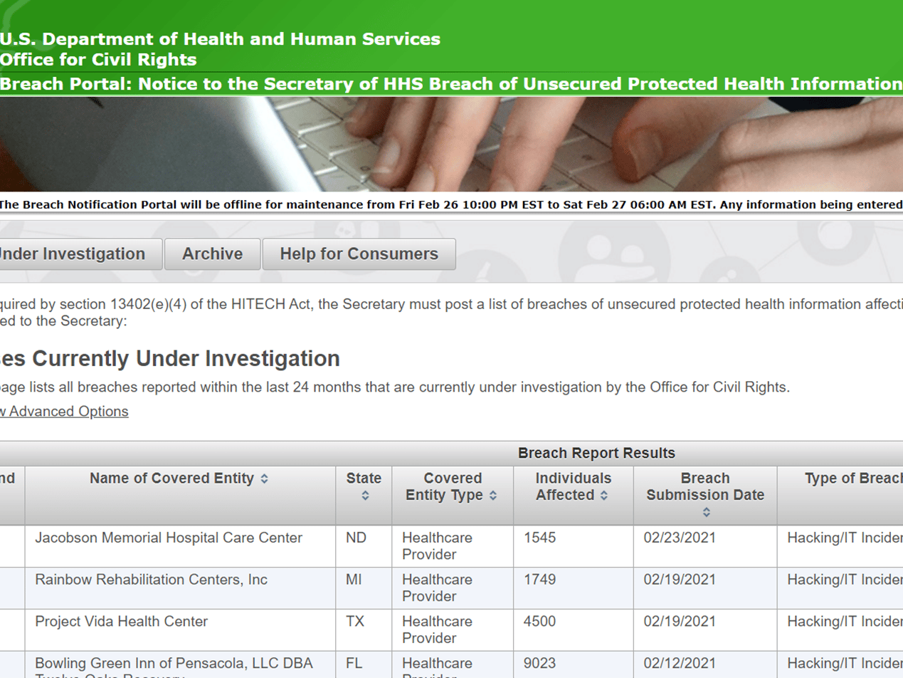 What is HHS’ Wall of Shame?